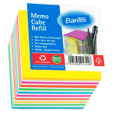 BANTEX Paper Cube Refill 90mm x 90mm B9753-07