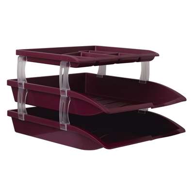 Bantex Optima Letter Tray & Organiser Set, B9828 (Burgundy)