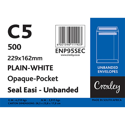 Envelopes, C5 162x229mm, White, (ENP95CC)
