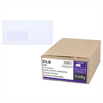 Envelopes Window Self Seal, White DLB, (ENB92SEWW)