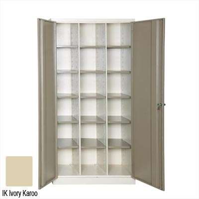 18 Compartment Pigeon Hole 1800H x900Wx450D-Doors (Ivory&Karoo)