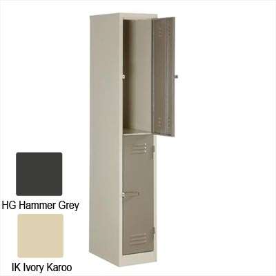 2 Compartment Locker Solid 1800Hx300Wx450D (Hammer Grey)