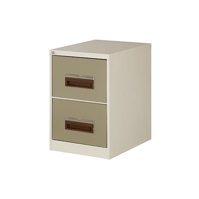 2 Drawer Filing Cabinet 710Hx470Wx630D (Ivory&Karoo)