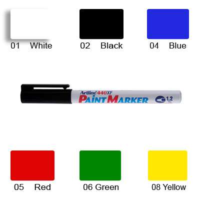 Artline 440 Paint Marker, Permanent Paint-like Ink, Fine Bullet Point (White)