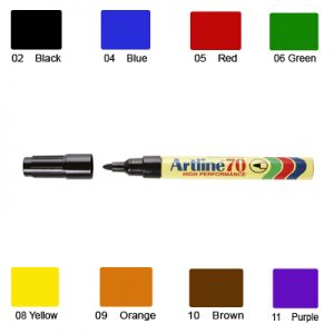 Artline 70 Marker, Permanent Ink, Bullet Point (Red)