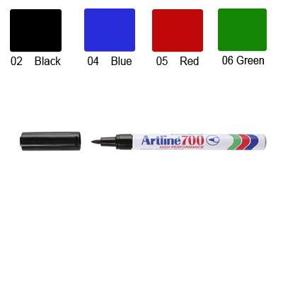 Artline 700 Marker, Permanent Ink, Fine Bullet Point (Red)