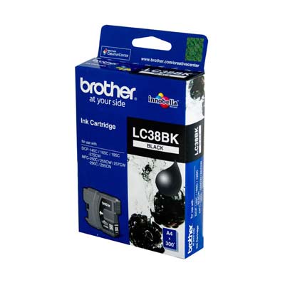 BROTHER Ink Lc-38Bk Black 300 Page Yield Lc38