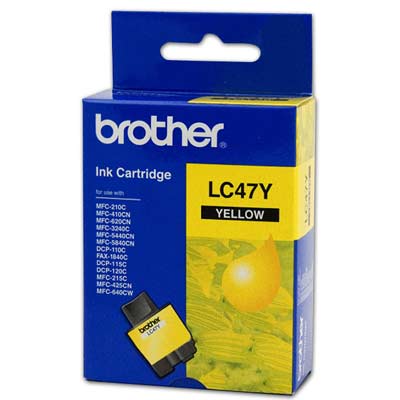 BROTHER Ink Lc-47Y Yellow 400 Page Yield Lc47
