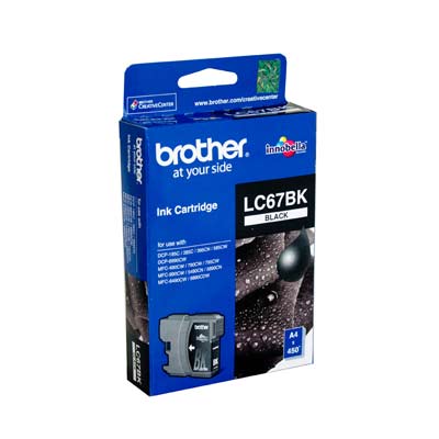 BROTHER Ink Lc-67Bk Black 450 Page Yield Lc67