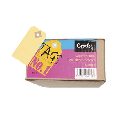 Croxley Tuffy Tags, 35x70mm, No.1, Buff