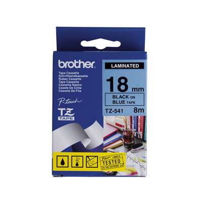 Brother Label Tape Brother P-Touch 18mm x 8m Blk&Blue TZ541