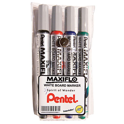 PENTEL Maxiflow MWL5S-4 Whiteboard Markers