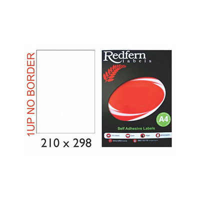 Laser Redfern Labels, 20.69x66mm, 39 Per Page