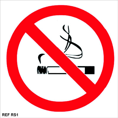 Self Adhesive Signs, Pre-printed with ￿No Smoking￿, 150x150mm.