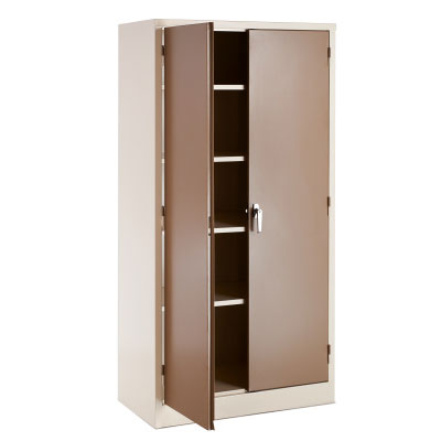 Stationery Cupboard 1800Hx900Wx450D-4 Shelves (Ivory&Karoo)