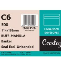 Envelopes Seal Easi 114x162mm, Manilla C6, (ENB91SEM)