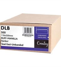 Envelopes Self Seal 110x220mm, Manilla DLB,(ENB92SEM)