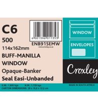 Envelopes Window Seal Easi, Manilla C6, (ENB91SEMW)