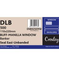 Envelopes Window Self Seal, Manilla DLB, (ENB92SEMW)