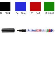 Artline 700 Marker, Permanent Ink, Fine Bullet Point (Red)