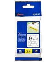 Brother TZe-121 Laminated Tape - 9mm Black on Clear (8m)