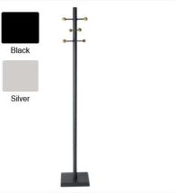 Coat & Hat - 6 Hook Oak Wooden Balls Stand (Krost Black)