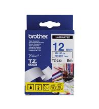 Brother Label Tape P-Touch 12mm x 8m Blue&White TZ233