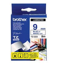 Brother Label Tape P-Touch 9mm x 8 m Blue&White TZ223