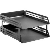 Perforated Square Punch 2 Tier Letter Tray (Krost Black)