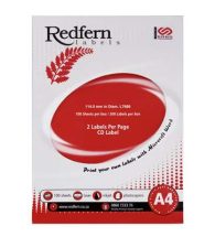 Redfern Laser CD Labels, 114.31mm Inner, 2 Per Page