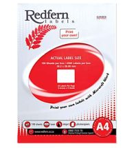 Laser Redfern Labels, 39.2x29.8mm, 45 Per Page