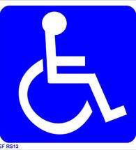 Self Adhesive Signs, Redfern , Pre-printed with ￿Disabled￿, 150x150mm.