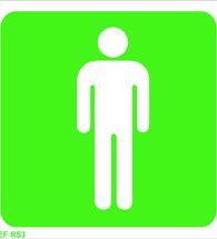 Self Adhesive Signs, Pre-printed with ￿Men's Toilet￿, 150x150mm