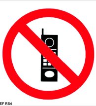 Redfern Self Adhesive Signs, Pre-printed with ￿No Cellphones￿, 150x150mm