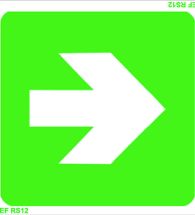 Self Adhesive Signs, Pre-printed with ￿White Arrow￿, 150x150mm.