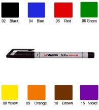 Stabilo Over Head Projector Marker, Non Permanent, Fine Point, (Black)