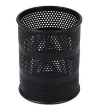 Wire Mesh Punched Pen Holder Small Round DLD0 (Black)