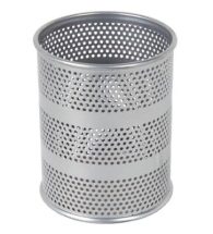Wire Mesh Punched Pen Holder Small Round DLD0 (Silver)